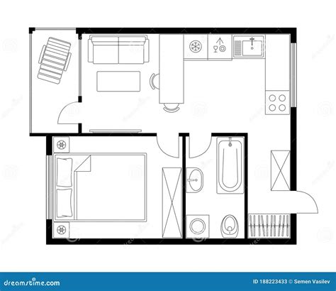 Architecture Plan Of Apartment Layout Studio Condominium Flat House