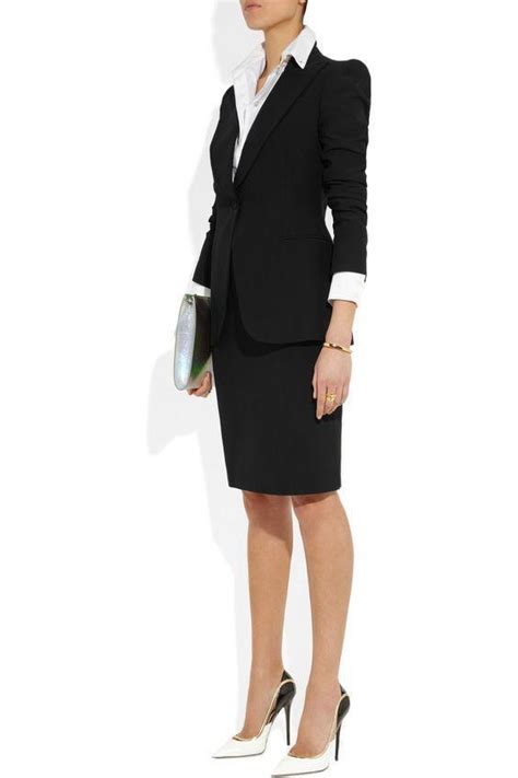 Office Lady Uniform 2 Sets Womens Skirt Suits Work Business Black