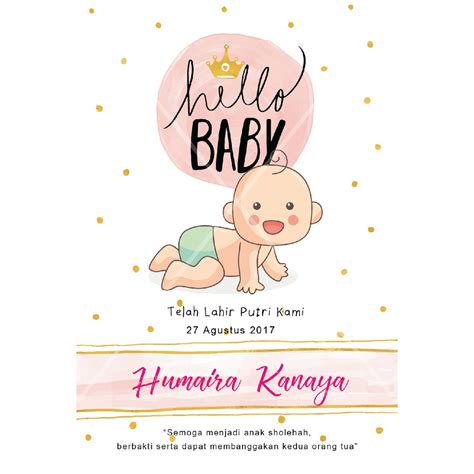 Download Desain Kartu Ucapan Kelahiran Bayi Cdr Kumpulan Contoh