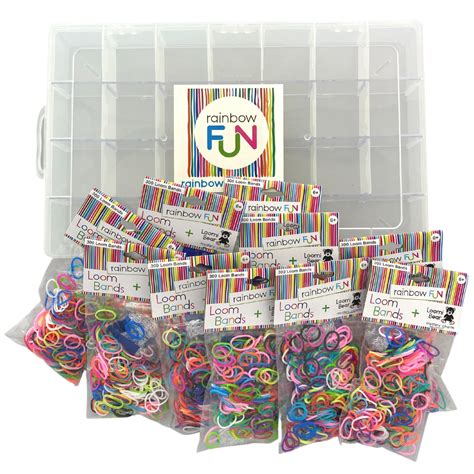 Rainbow Loom Bands Craft Storage Box And Loom Charms Mega Pack Rainbow