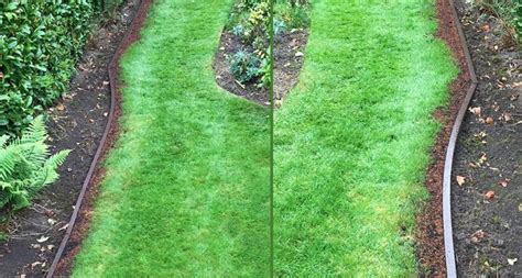 Often times, plastic lawn edging is rigid which means you can only create straight lines or you're dictated to by the shape and size of a piece of plastic. Brown Plastic Lumber Used As Lawn Edging