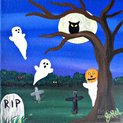 A Funny Ghost Painting By Jonel Art Fine Art America