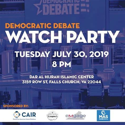 Democratic Debate Watch Party Dar Al Hijrah Islamic Center Falls