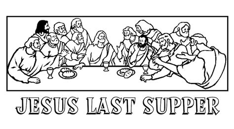 Jesus Sharing Bread In The Last Supper Coloring Page Free Printable