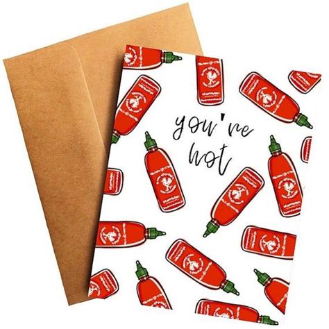 Sriracha Valentines Card Funny Anniversary Card Cute Card For Husband