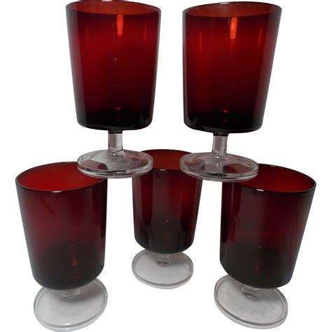 Vintage Set Of 5 Made In France Luminarc Water Glasses Ma Price S Attic Ruby Lane