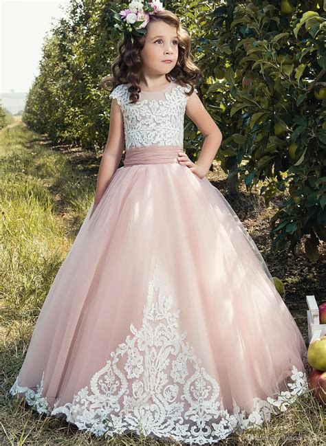 Elegante Mangas Encaje 2019 Princesa Flor Chica Vestidos Encaje Vintage