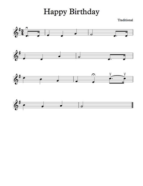 May we always be as close as family. Free Violin Sheet Music - Happy Birthday To You | Michael ...