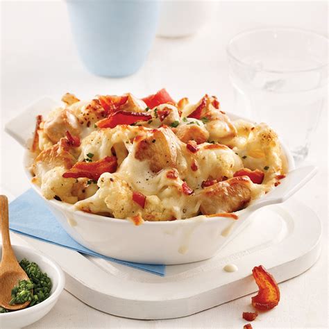 Gratin De Chou Fleur Poulet Et Bacon 5 Ingredients 15 Minutes