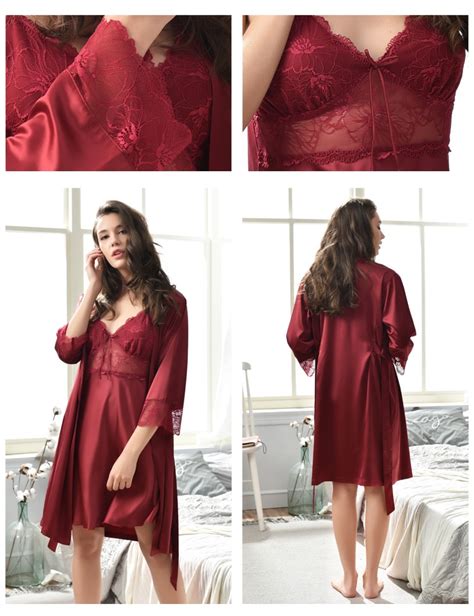 Wholesale Stylish And Cheap Brand Xifenni Sexy Silk Robe Sets Female