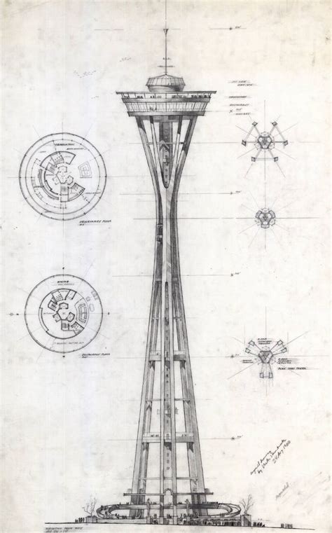 Space Needle Blueprint Download Free Blueprint For 3d Modeling