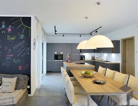 Großer Esstisch In Offener Küche Modern Kampa Haus Wohnen Großer