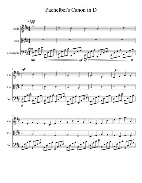 Pachelbel S Canon In D Violin Viola Duet Sheet Music For Violin