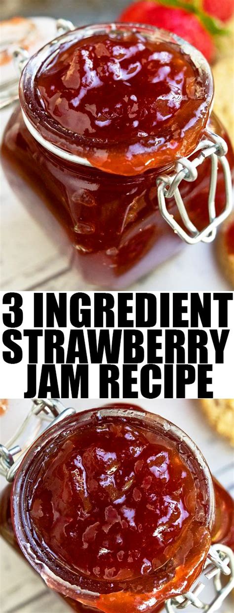 Simple homemade jam recipe for cake or cookie fillings. Quick and easy homemade STRAWBERRY JAM recipe without ...