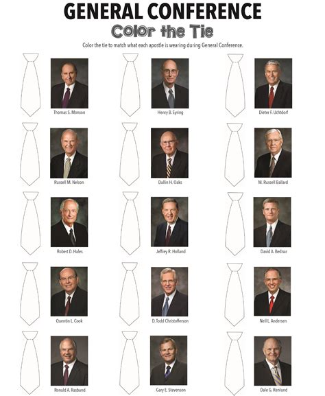 Color The Tie That Each Apostle Is Wearing During General Conference