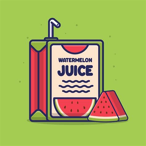 Premium Vector Watermelon Juice Box Cartoon Vector Icon Illustration