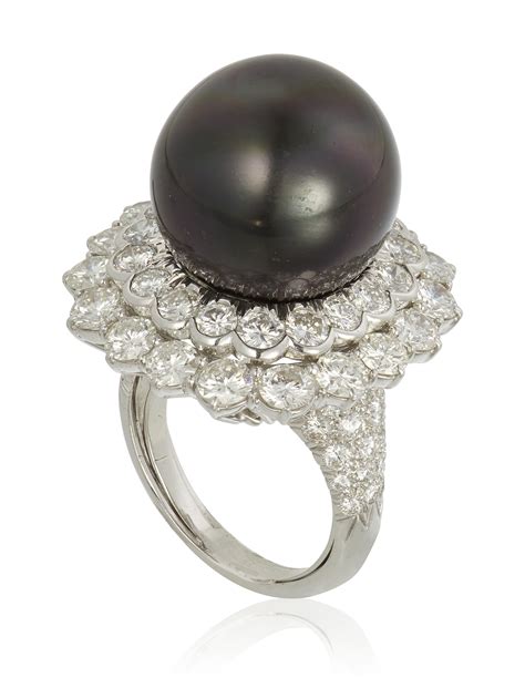 David Webb Cultured Pearl And Diamond Ring Christies