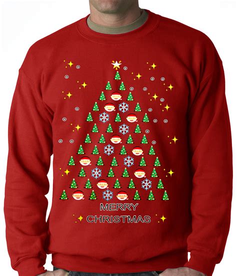 Ugly Christmas Sweater Emoji Christmas Tree Ugly Christmas Adult Cre