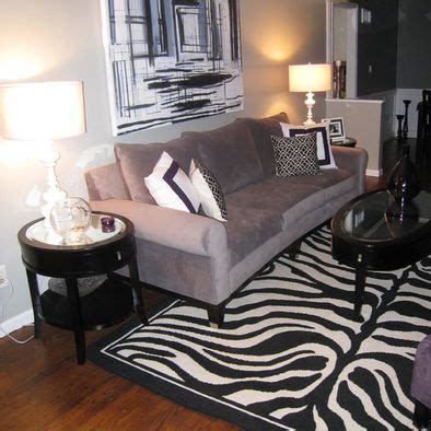 zebra rug living room design ideas pictures remodel  decor grey