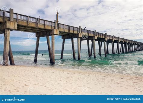 Pensacola Beach Fishing Pier Florida Stock Image Image Of Mexico