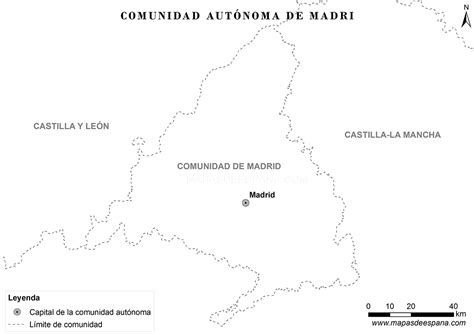 Mapa Comunidad Autónoma De Madrid En Blanco