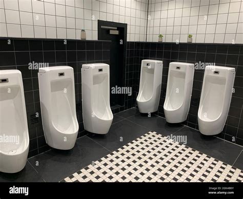 New Urinal Male Toilet In Hong Kong Stock Photo Alamy