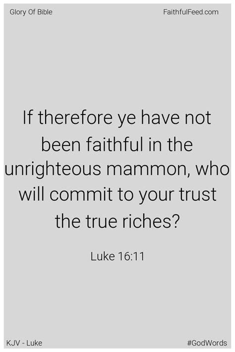 If Therefore Ye Have Not Been Faithful In The Unrighteous Mammon Who