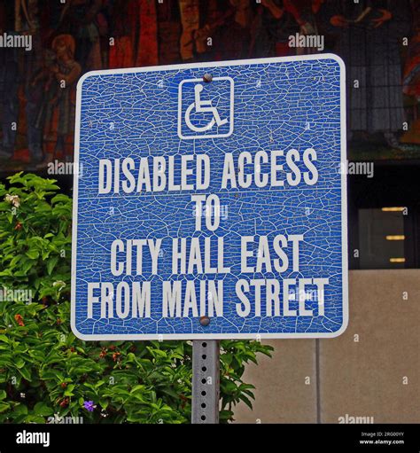 Disabled Access To City Hall East From Main Street Sign Los Angeles
