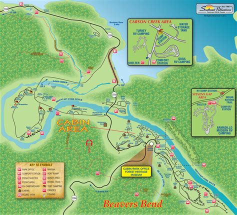 Beavers Bend State Park map, Oklahoma | Beavers bend state park, Beaver