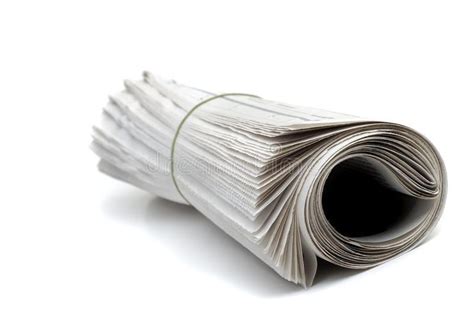 Newspaper Rolled Up Rolled Up Newspaper Isolated On White Background