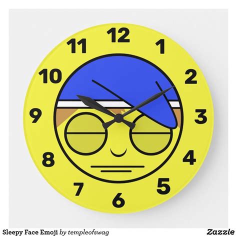 Maybe you would like to learn more about one of these? Sleepy Face Emoji Large Clock | Zazzle.com in 2021 | Large ...