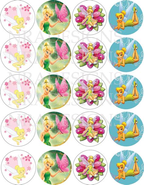 Items Similar To Tinkerbell Cupcake Toppers Digital File On Etsy