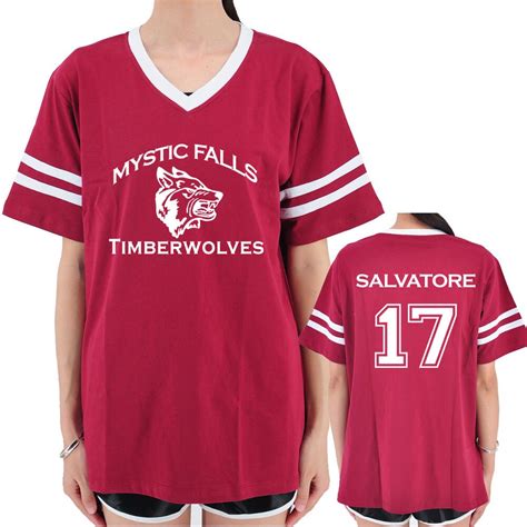 Usa Size Men Vampire Diaries Mystic Falls Timberwolves T Shirt Unisex V