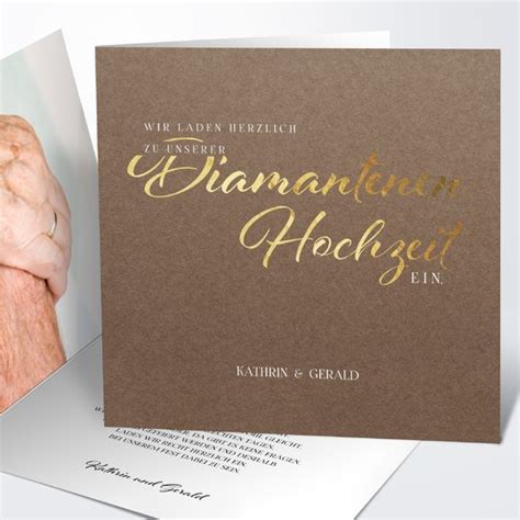 Karten Druckerei F R Einladungen Und Danksagungen Zur Diamantenen Hochzeit