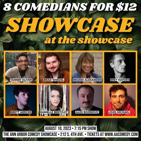 showcase at the showcase ann arbor comedy showcase biz august 10 2023