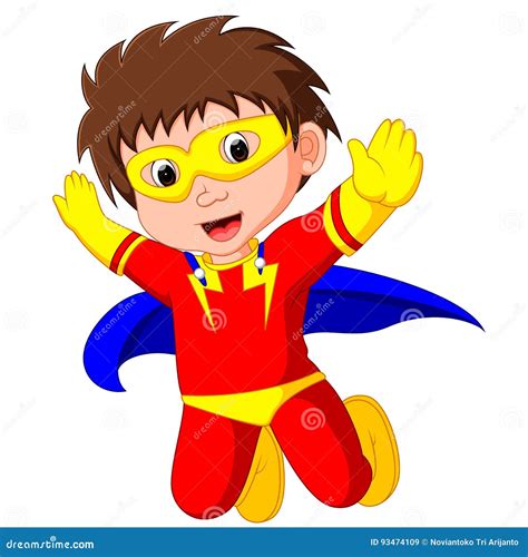 Superhero Kid Cartoon Stock Vector Illustration Of Clipart 93474109