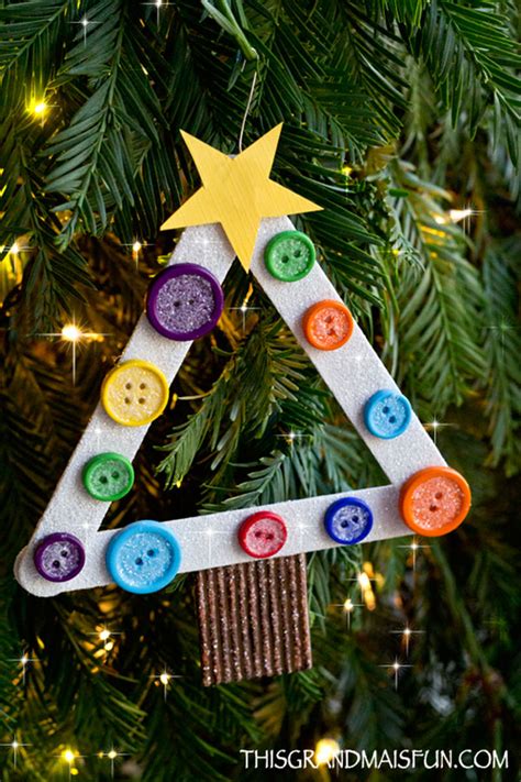 Diy Kids Craft Stick Christmas Tree Ornament T This Grandma Is Fun