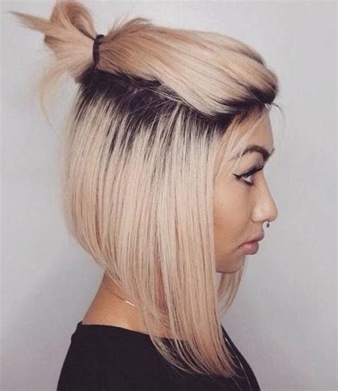 40 Quick And Easy Short Hair Buns To Try Short Straight Hair Short