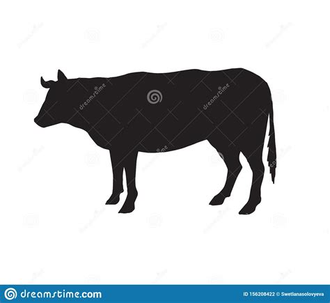 Vector Black Cow Silhouette Stock Vector Illustration Of Agriculture
