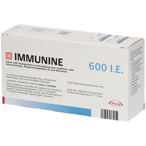 IMMUNINE 600 I.E. Plv.u.LM z.Her.e.Inj./Inf.-Lsg. 5 ml mit dem E-Rezept