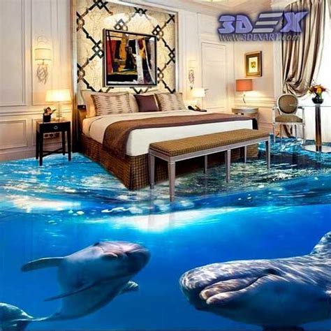 Epoxy floor 3d specializes in the solid epoxy floorings applications on concrete floors for interior homes such us: 3D Dolphin flooring and photo printing on floors