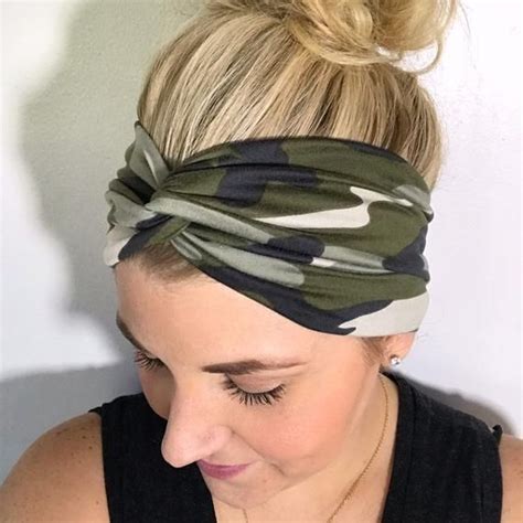 Camo Turban Headband Headbands For Women Camouflage Etsy Boho