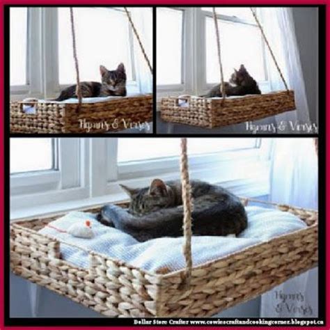Find out the best cat window perches or hammocks with suction cup. Dollar Store Crafter: DIY Hanging Window Basket Cat Perch ...