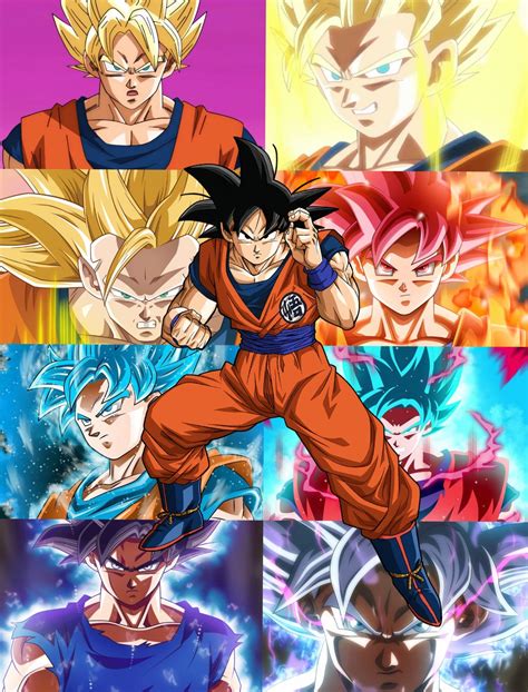 Goku All Forms Dragon Ball Super Dragon Ball Super Goku Anime