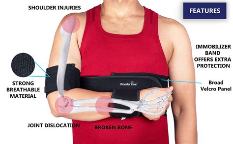 Wonder Care Left Right Shoulder Immobilizer Arm Sling Elastic Brace For Clavicle Collar Bone