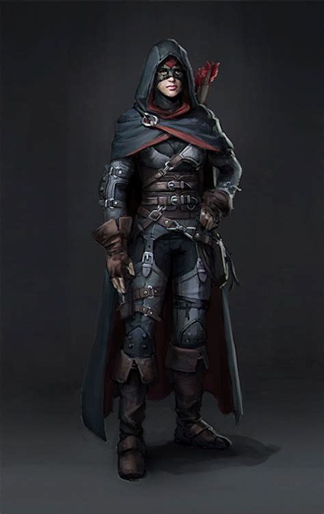 M Rogue Assassin Leather Armor Cloak Underdark ArtStation Stealth