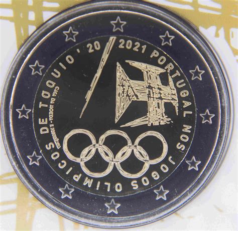 Portugal 2 Euro Coin Participation In The Olympic Games In Tokyo 2021