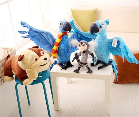 Rio 2 Movie Cartoon Plush Toys 28 Cm Blue Parrot Blu Jewel Bird Luiz