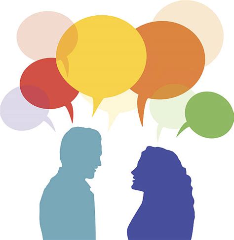 Royalty Free Two People Talking Clip Art Vector Images And Illustrations