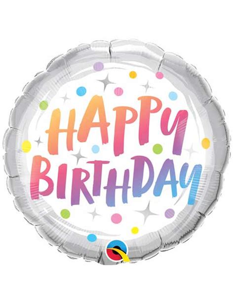 18inch Happy Birthday Rainbow Dots Balloon Its My Party